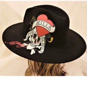 Ed Hardy Hat "Love Kills Slowly"One Size Black
